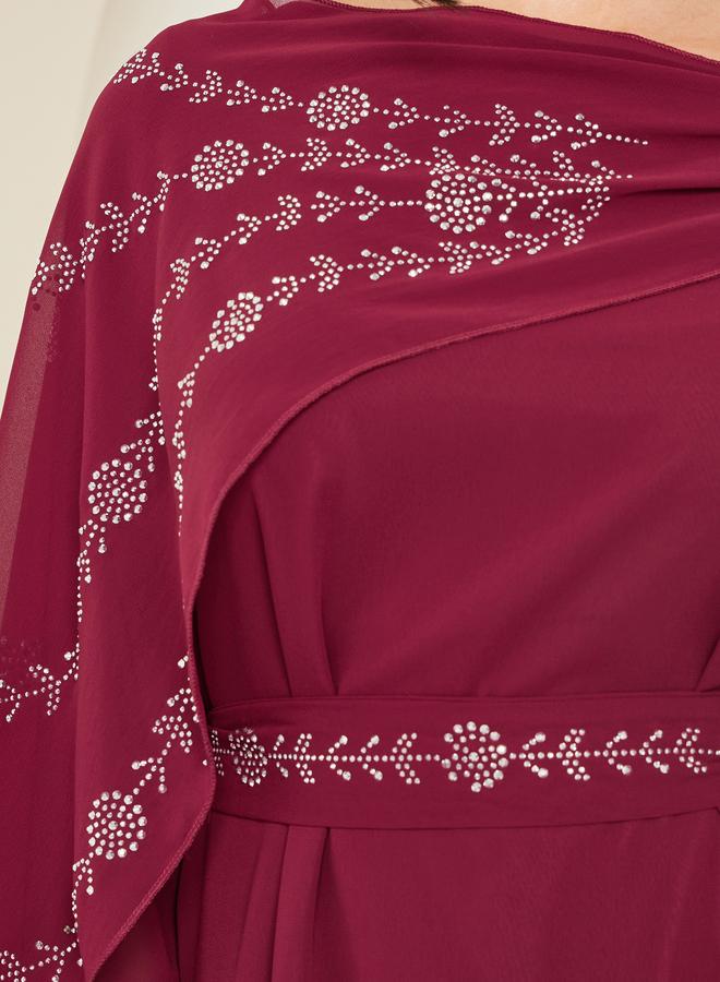 Styli Women Embellished Cape Sleeve Maxi Dress - Image 3